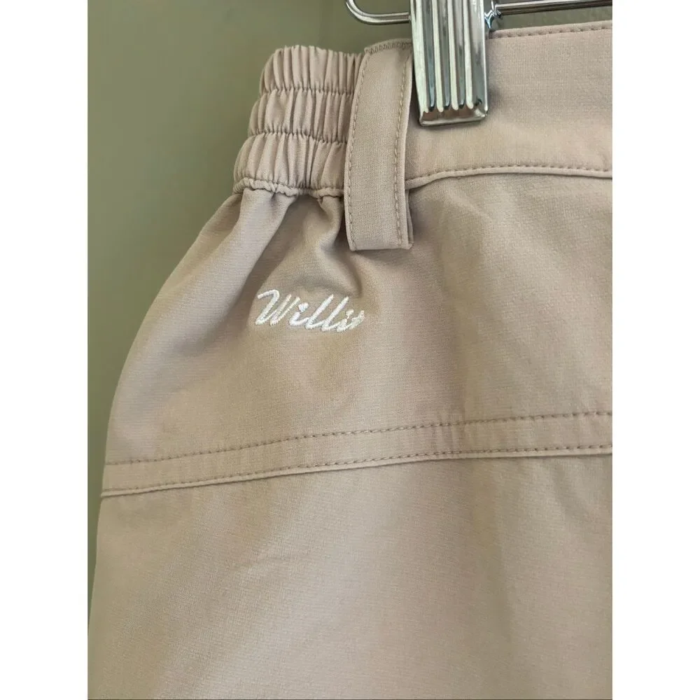 Willit NWT S tan cargo nylon activewear stretchy shorts